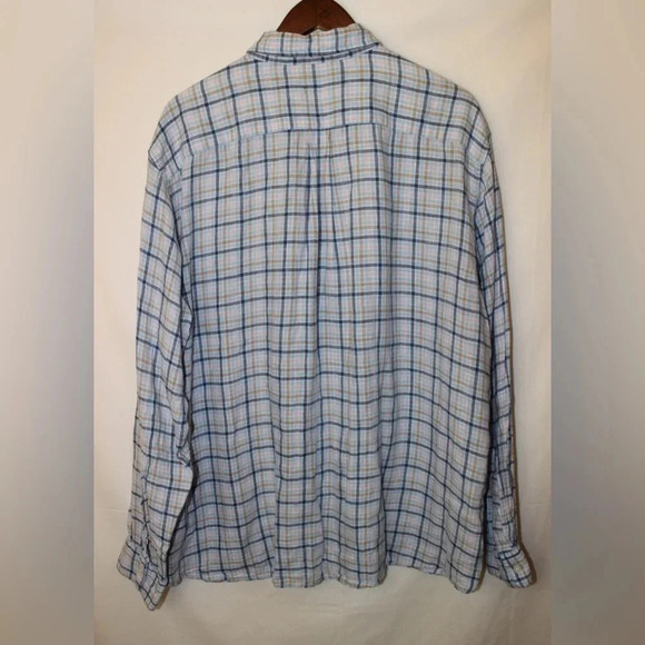 Vineyard Vines Classic 100% Linen Plaid Long Sleeve Lightweight Button Down XXL - Picture 8 of 11
